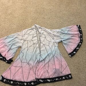 Shinobu Swim Coverup, butterfly pattern Anime Kimono, one-size with swim suit!